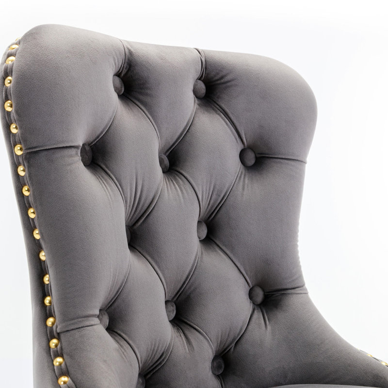 Velours moderne avec siège réglable, hauteur de 25 à 33 pouces, dossier rembourré, confortable pour la cuisine de pub à domicile, gris (2, velours, hauteur, dans chaque unité