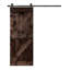 Porte de grange coulissante en bois de pin avec trousse de quincaillerie d'installation-93178030-93178046