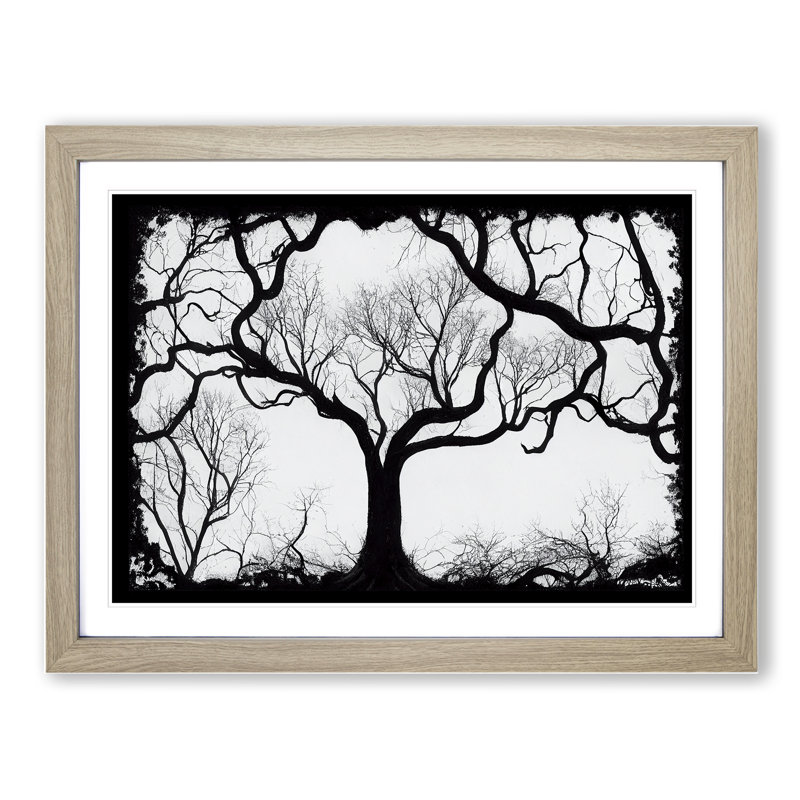 Striking Tree - Framed Print, 25cm H x 34cm W x 2cm D, Oak