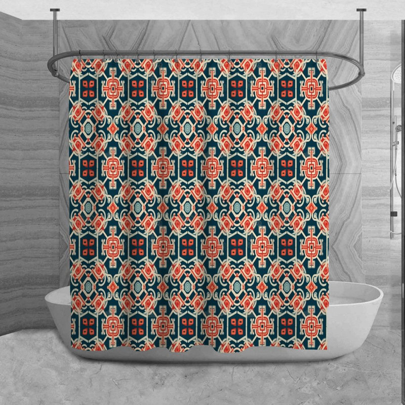 Tinsae Geometric Shower Curtain, H 84 po x l 70 po
