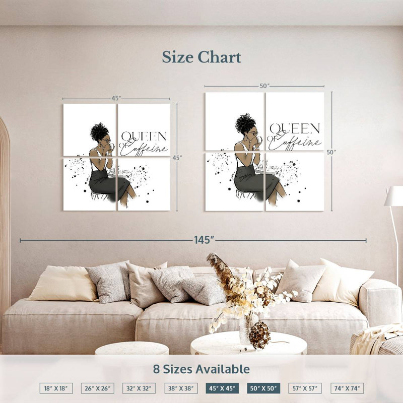 Ketti Queen Caffeine, 50" H x 50" W