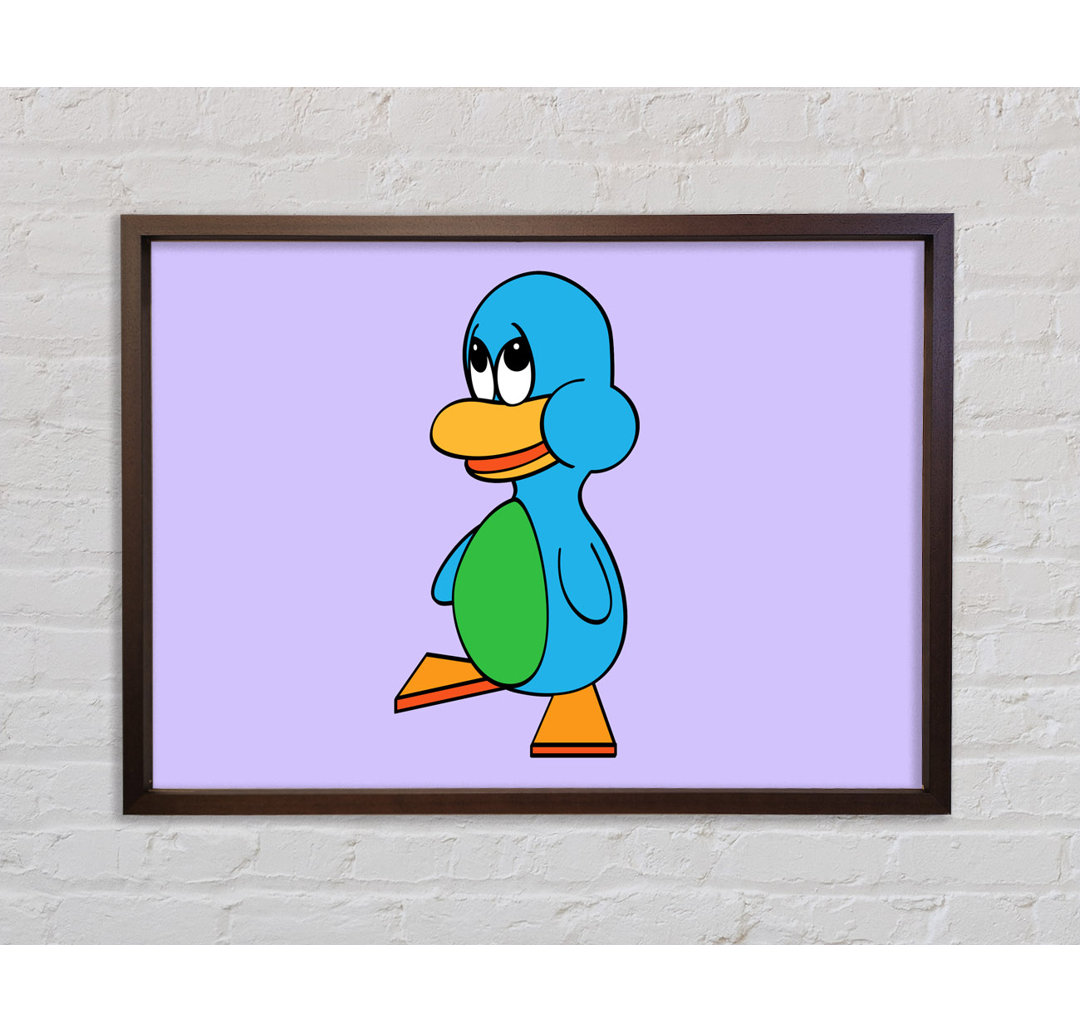 Sad Duck Lilac - Einzelner Bilderrahmen Kunstdrucke auf Leinwand