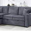 Ensemble de canapé convertible modulaire convertible en velours côtelé gris foncé-1611281935
