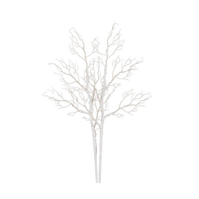 35 po Branches de bouleau artificielles pré-éclairées avec 80 lumières DEL blanc chaud - ensemble de 2