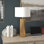 Lampe de table haute de 29,5 po avec abat-jour en tissu York / blanc York
