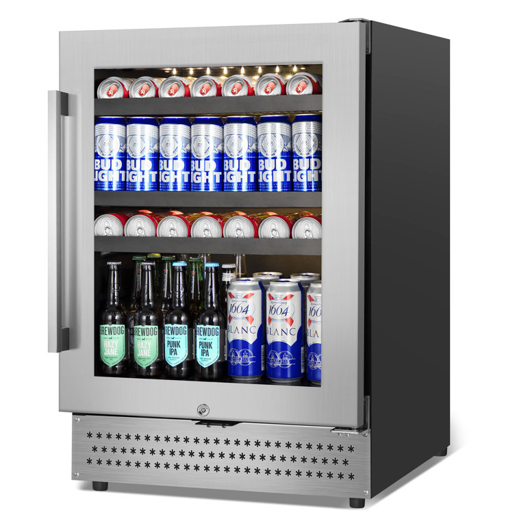 BODEGA Beverage Cooler 24 Inch, Built-in and Freestanding Beverage  Refrigerator 180 Cans, Stainless Steel Under Counter Beverage Fridge  Perfect for