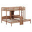 Lit superposé simple au-dessus de simple au-dessus de simple avec 2 lampes de lecture, 3 lits en 1 avec bureau et tablettes de rangement, tête de lit, pied de lit-1528214828