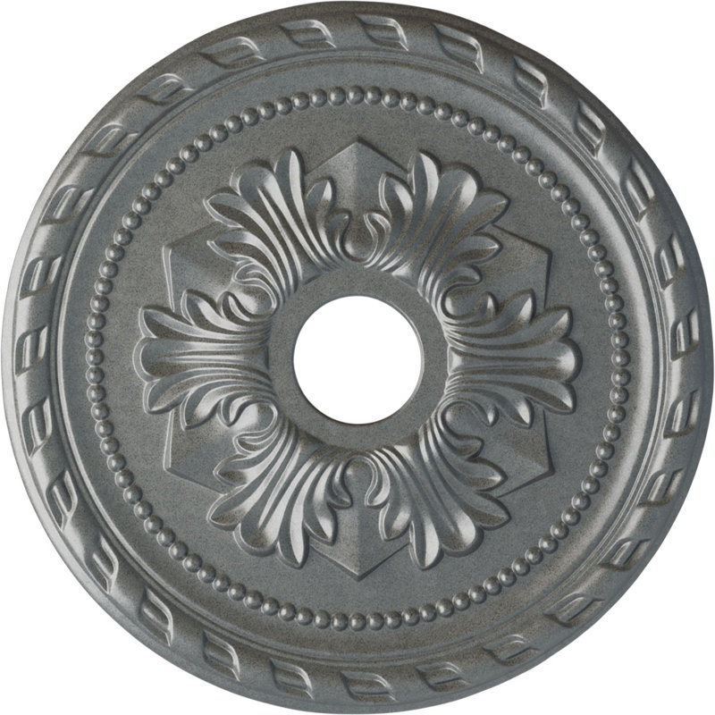 20 médaillons de plafond Palmetto de 20 7/8 po x 3 5/8 po x P 1 5/8 po (convient aux auvents de 5 po ou moins), Platine