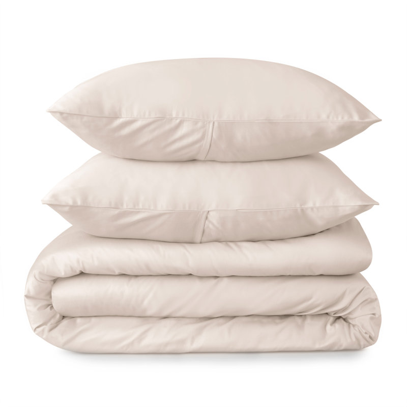 Ensemble de housse de couette en coton certifié égyptien 3 pièces Abode, Grand, Blanc