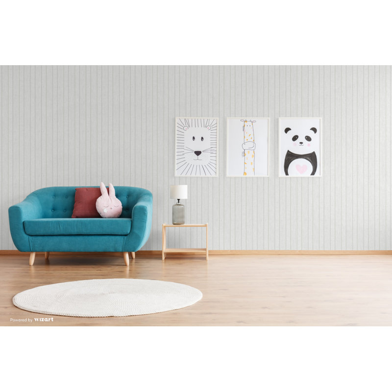 Summer-Louise Stripes 10m x 53cm Wallpaper Roll, Grey