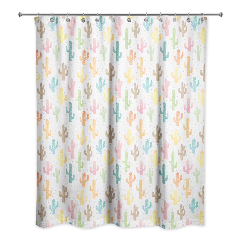Rideau de douche simple floral + crochets