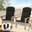 Coussin de chaise d'extérieur avec attaches de dossier Adirondack, noir