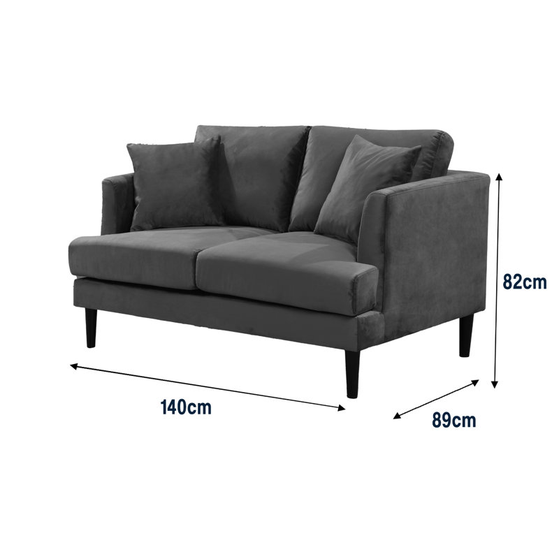 Trilby 140Cm Recessed Arm Sofa, Green Velvet