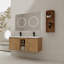 Meuble-lavabo mural 48 po avec double lavabo et support de rangement