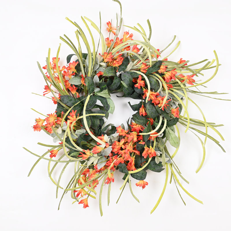 24" Lamb's Ear Leaf Wildflower Fall Autumn Wreath