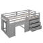 Lit mezzanine simple avec armoire et tablette - gris-361414797