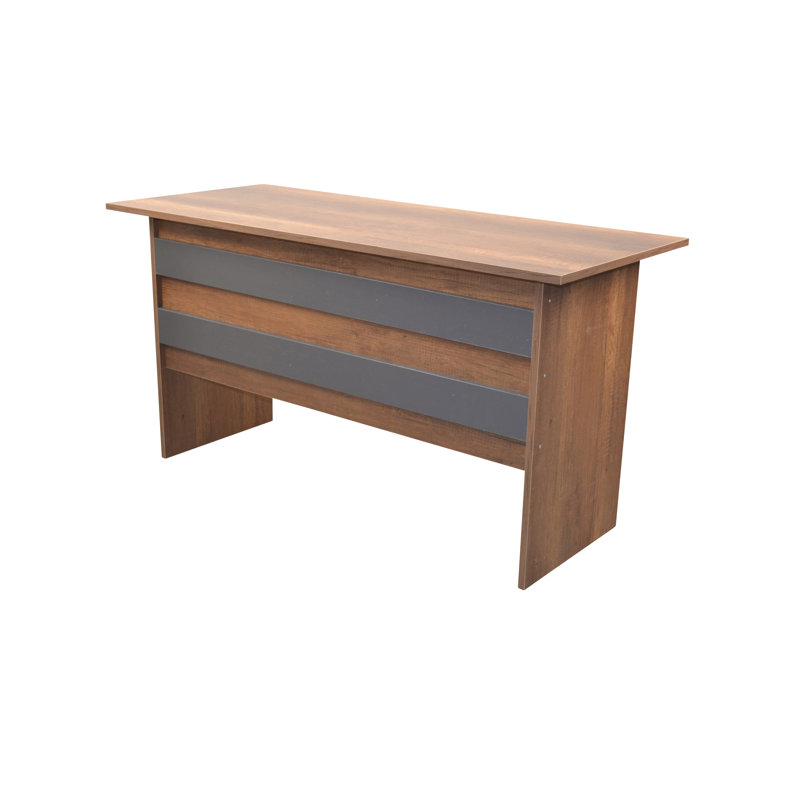 Finnlie 160Cm W Rectangle Writing Desk, Imitation Oak/Brown, Oak Replica