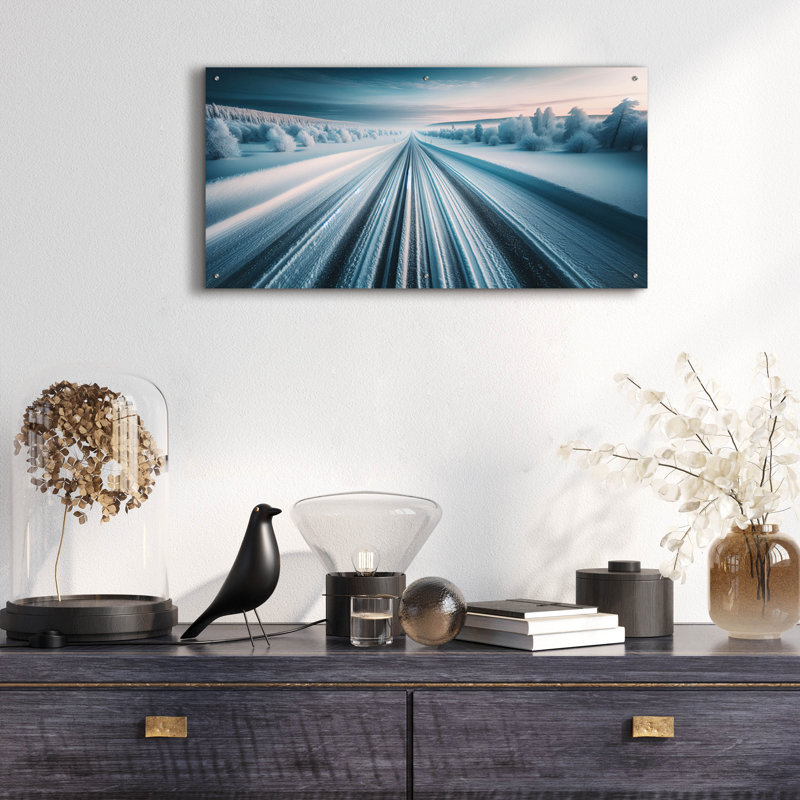 «Road Ahead 4» par Rey Klimt, art mural en verre acrylique, H 24 po x l 48 po