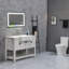 Miroir de salle de bain 40 po x 28 po à DEL avec façade et rétroéclairage, miroir de meuble-lavabo mural, anti-buée, mémoire, 3 couleurs, réglable en continu