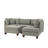 Reversible Polyfiber Sectional Sofa With Ottoman, Grey