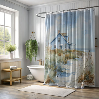 Tranquil Beach Art - 1 Piece Standard Shower Curtain