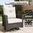 Lark Manor™ 7 Piece Wicker Patio Furniture Set with Fire Pit Table, Classis Outdoor Conversation 360 Degree Swivel Chairs Set with Coffee Table-1728360405-1728360406