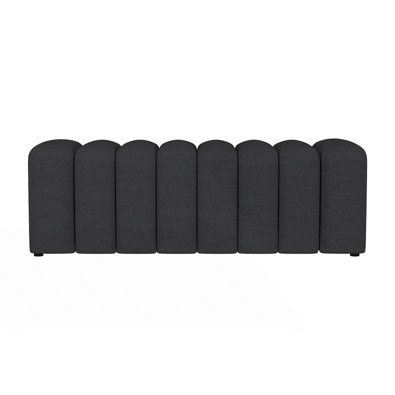 Banc d'appoint rembourré en tissu, Gris anthracite