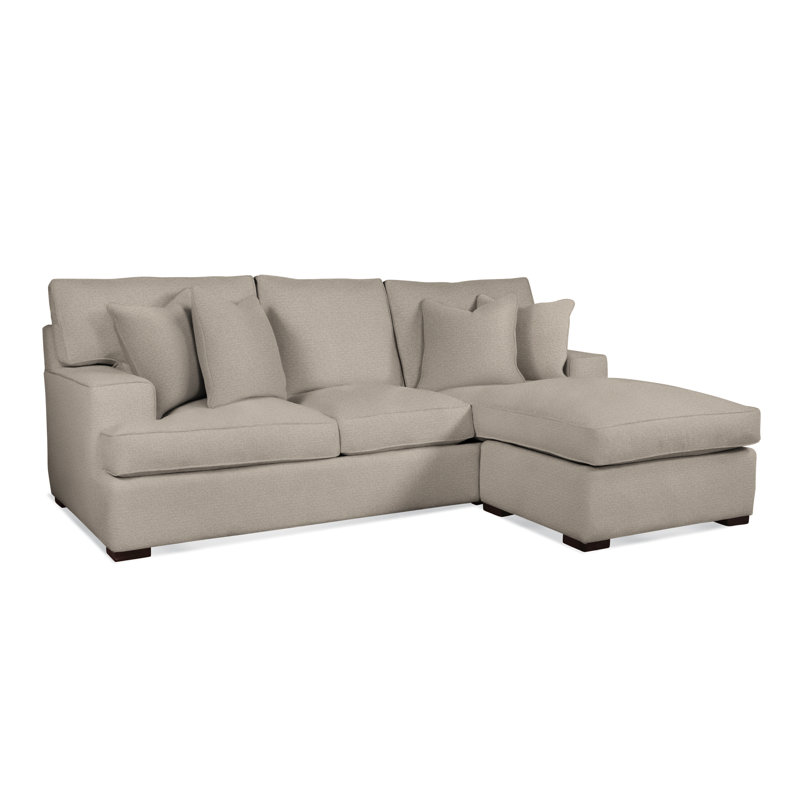 Sadie 97" Wide Reversible Sofa & Chaise with Ottoman, Beige Performance Fabric; 0851-73, Java Finish