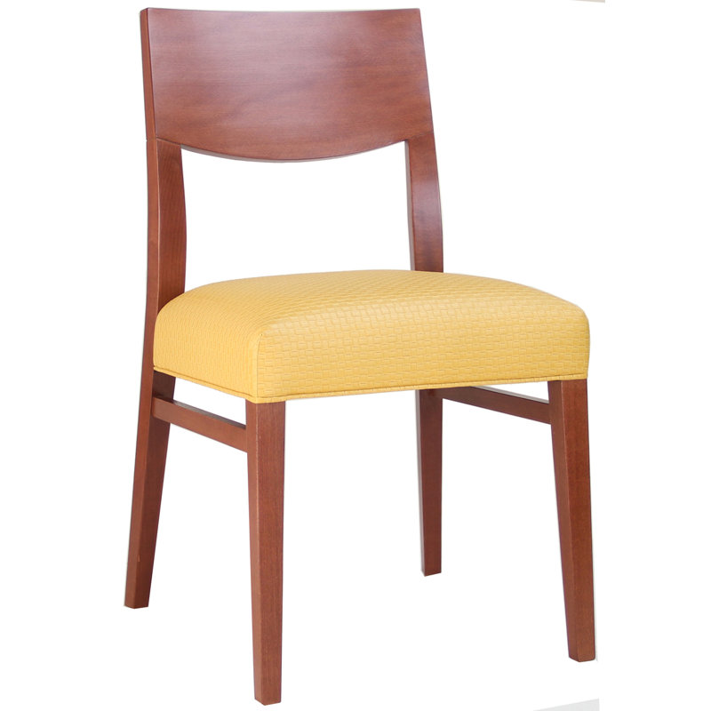 19'' H Dining Chair, Yellow, Cherry
