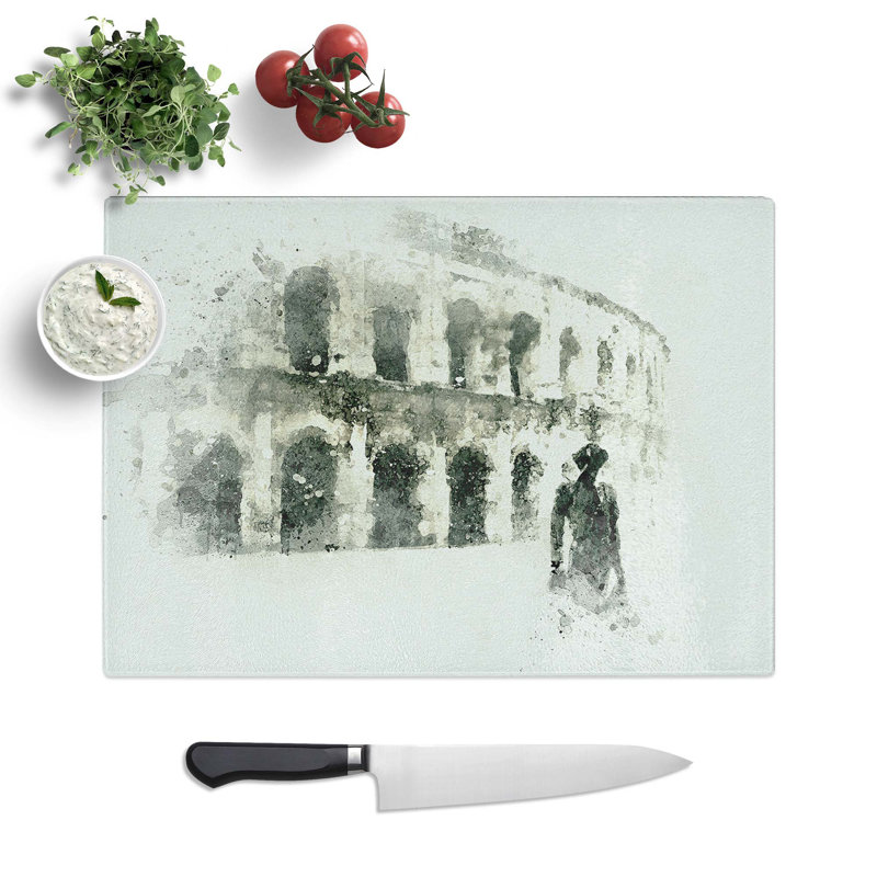 Tempered Glass Arena of Nimes in France Chopping Board, 39 cm W x 28.5 cm L