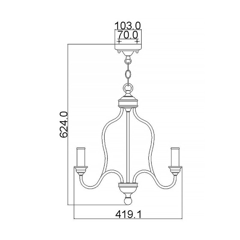 Augustine 3 - Light Candle Style Chandelier