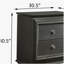Metallic Grey Nightstand with 2 Drawers