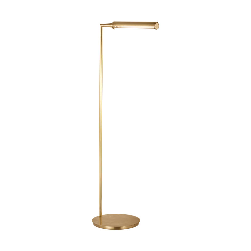 Poza LED Task Floor Lamp, Hand-Rubbed Antique Brass