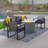 5-Piece Wicker Conversation Set with Round Alloy Steel Fire Pit. Comes with Black Cushion