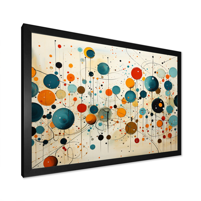 «Green Green Beige Mid Century Abstract Retro IV - Abstract Midcentury Large, art mural», Cadre doré à une seule photo, Noir