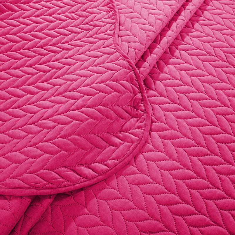 Microfiber Embossed Queen Quilt Sets| Hotel-Quality Bedspread, Pink, Queen Bedspread ( 90 x 96)+ 2 Standard Pillowcases