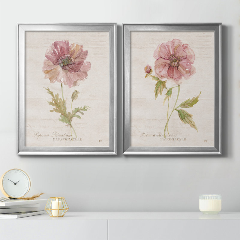 «Soft Poppy», ensemble de 2 reproductions d'art sur toiles, Silver Framed Canvas, H 22,5 po x l 61 po x P 1,5 po