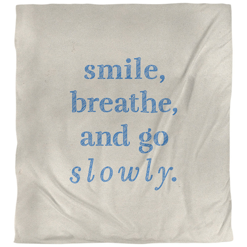 Housse de couette simple go quote lente, Housse de couette pour très grand lit, Blanc / bleu