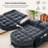 Modern Convertible 2-Seater Sofa Bed With Storage Ottoman, Reclining Backrest, And Side Pocket Armrest-956782542