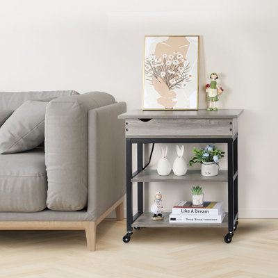 End Table and Built-In Outlets