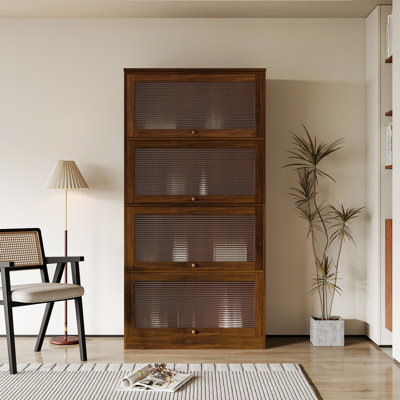 Floor Standing Bookcase With Feature Cabinet Ample Interior Space