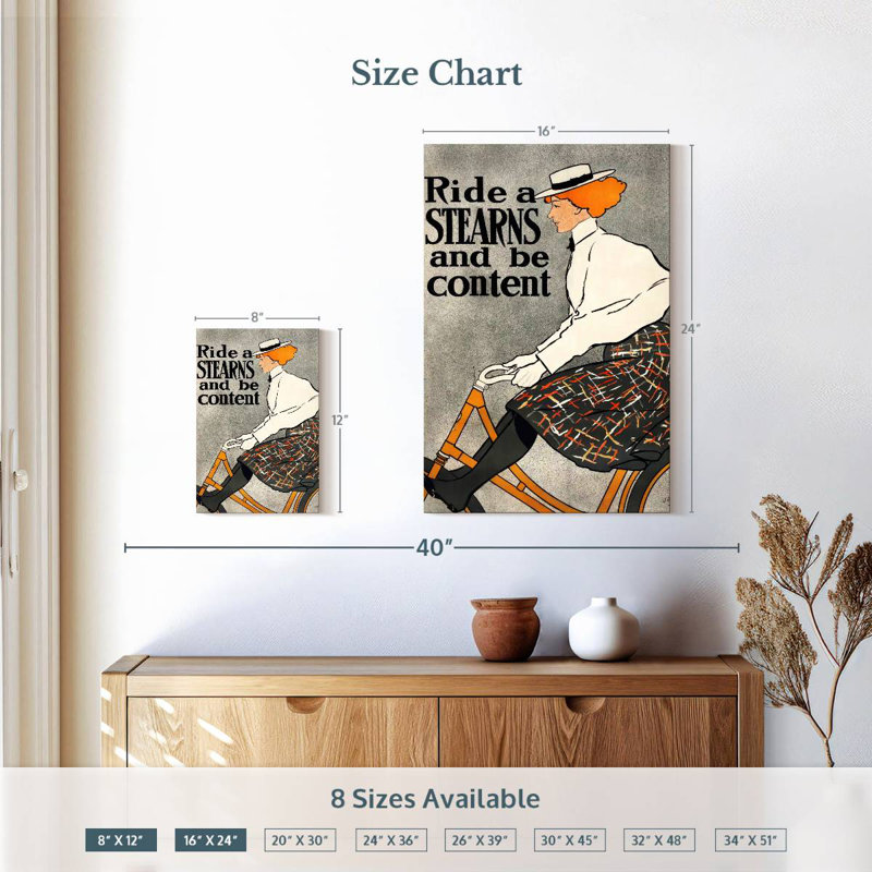 Senne Ride A Stearns And Be content, H 12 po x l 8 po