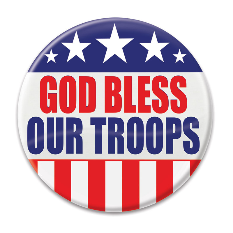 God Bless Our Troops Button