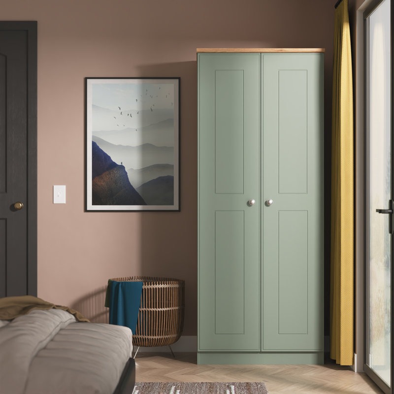Conners Manufactured Wood Wardrobe, Reed Green/Riviera Oak
