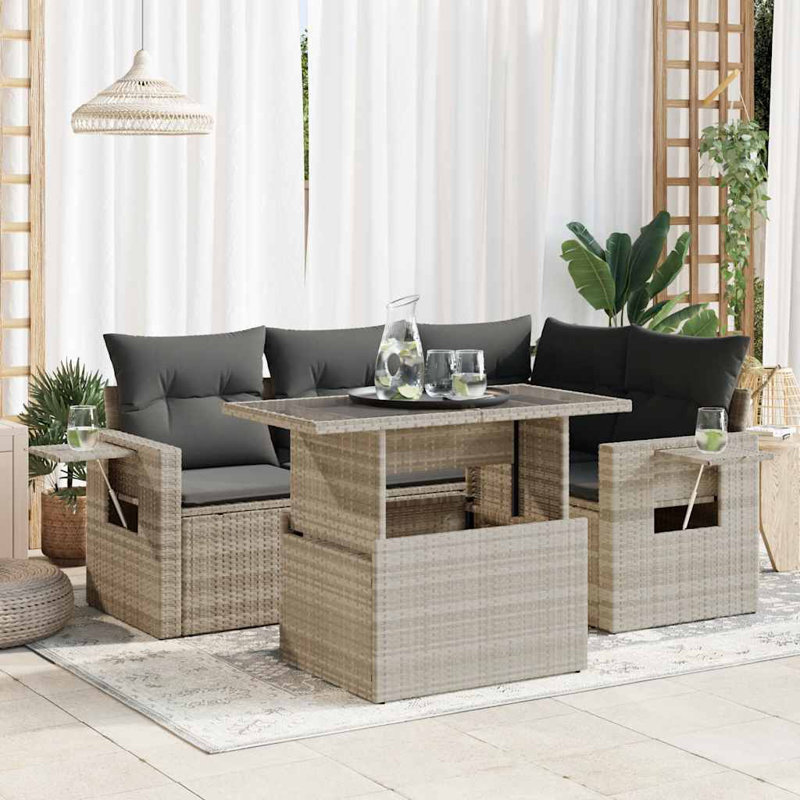  Ensemble de canapé de jardin gris clair