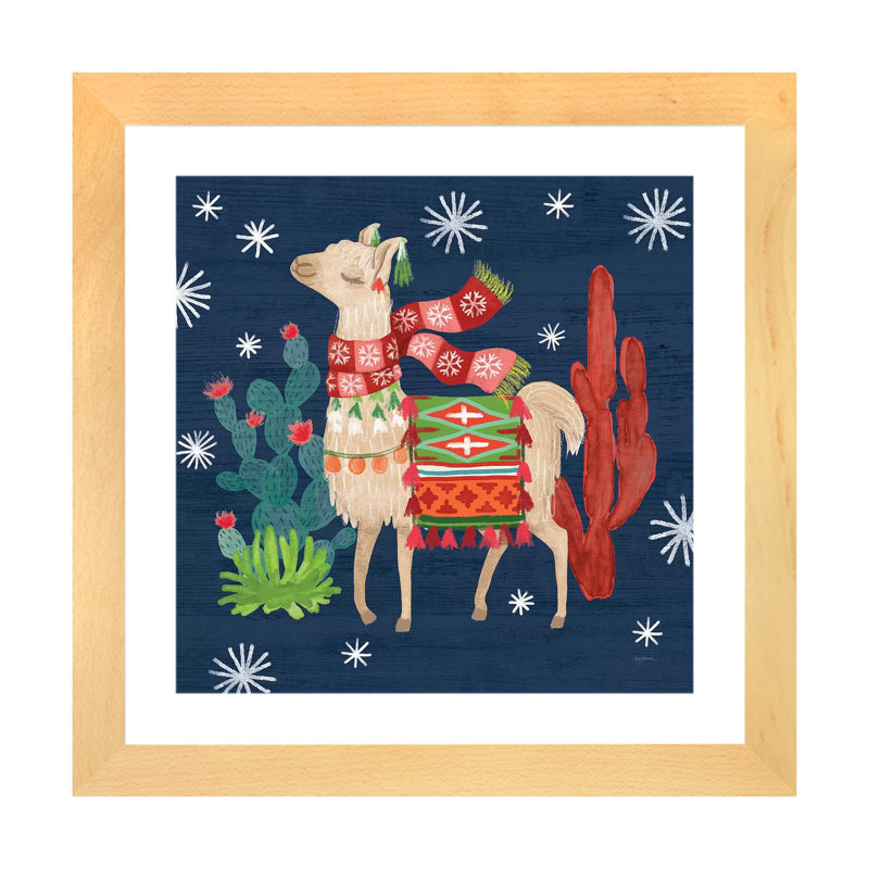 «Lovely Llamas IV Christmas» par Mary Urban - reproduction d'art, H 16 po x l 16 po x p 1 po, Blanc