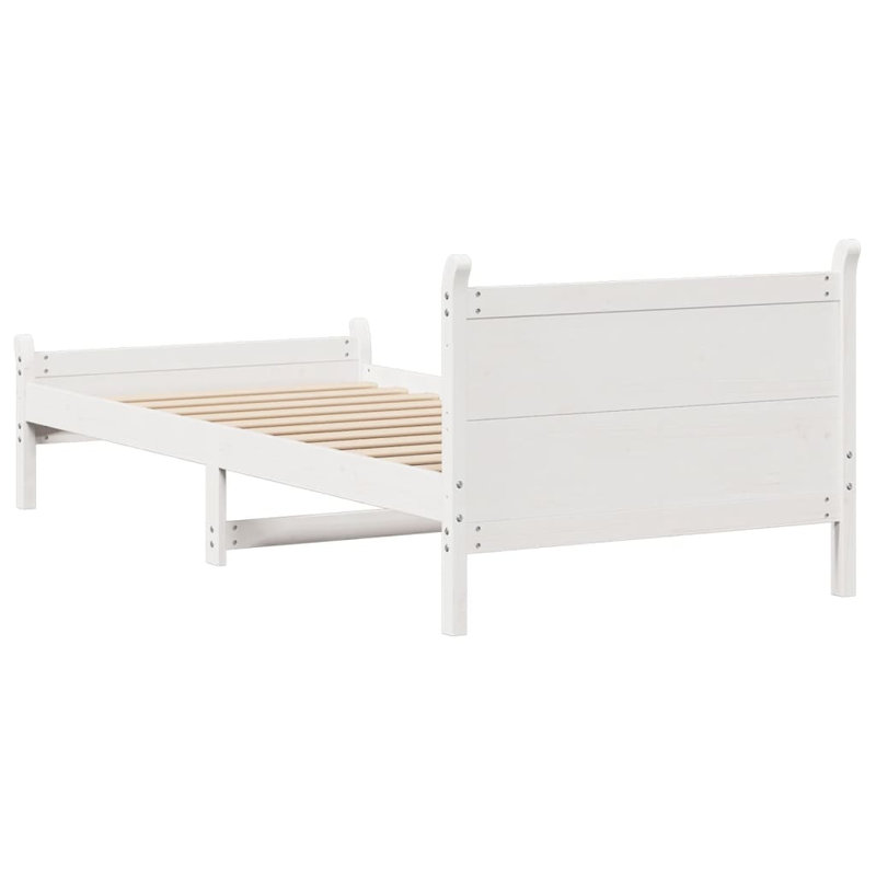 Roben Solid Wood Bed, 140 x 199 cm, White