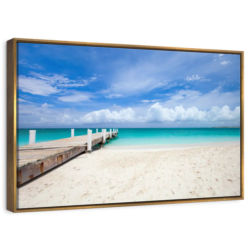 Providenciales Island Macfarlane, Floating Frame Gold, 25" X 17"