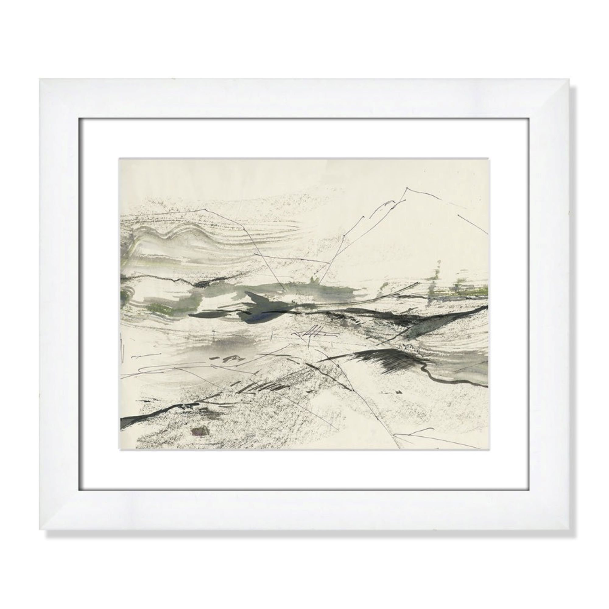 Green Sketches by PI Studio, White, White Cube Picture Framed, 17.5" H x 20.5" W x 1.25" D