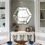 Miroir mural hexagonal 20 po x 18 po avec design contemporain en verre, miroir décoratif pour le salon, l'entrée, la chambre à coucher